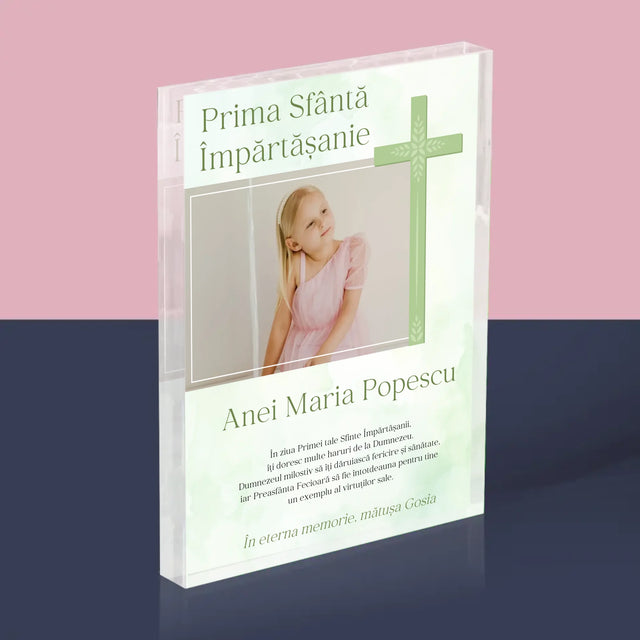 Fotografie Si Semnătură: Împărtășanie Fotografia Crucii - Bloc Acrilic