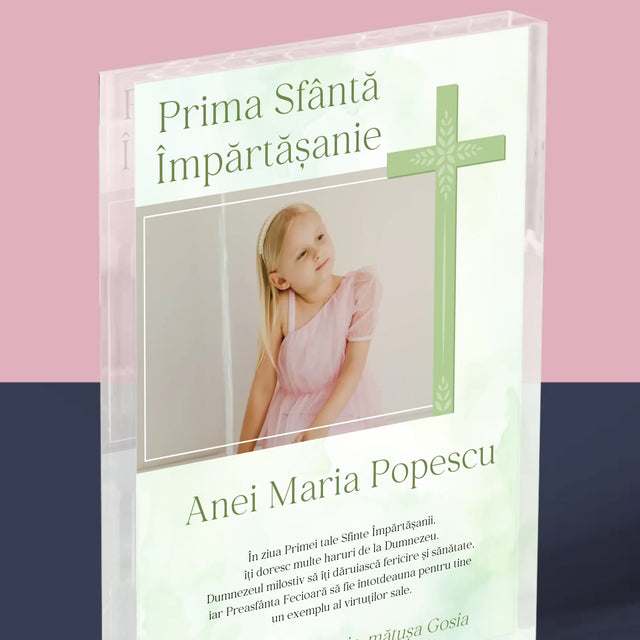 Fotografie Si Semnătură: Împărtășanie Fotografia Crucii - Bloc Acrilic