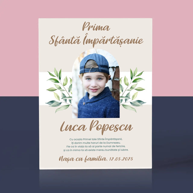 Fotografie Si Semnătură: Felicitări Cu Ocazia Primei Sfinte Împărtășanii - Bloc Acrilic