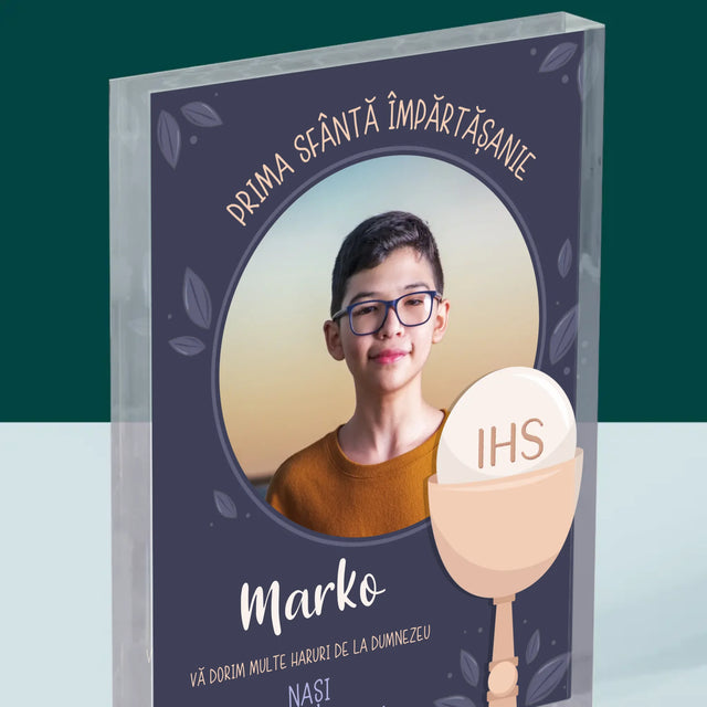 Fotografie Si Semnătură: Prima Sfântă Împărtășanie - Bloc Acrilic