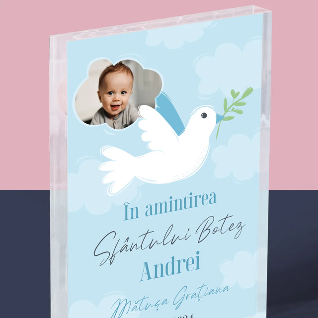 Fotografie Si Semnătură: În Amintirea Sfântului Botez Porumbei - Bloc Acrilic