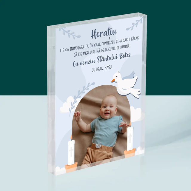 Fotografie Si Semnătură: Cu Ocazia Sfântului Botez, Vă Dorim - Bloc Acrilic