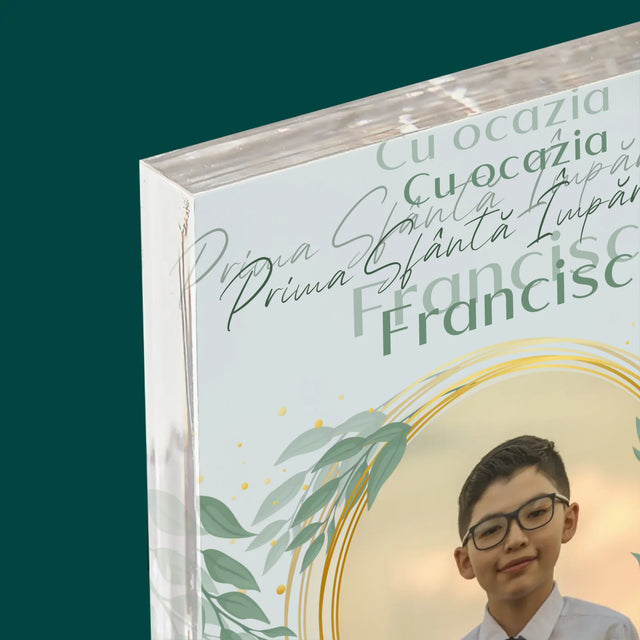 Fotografie Si Semnătură: Cu Ocazia Primei Sfinte Împărtășanii - Bloc Acrilic