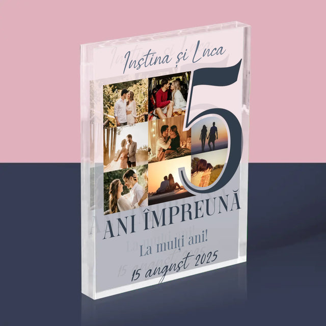 Colaj De Fotografii: 5 Ani Împreună - Bloc Acrilic