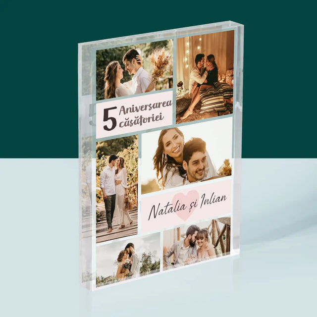 Colaj De Fotografii: A 5-A Aniversare A Nunții - Bloc Acrilic