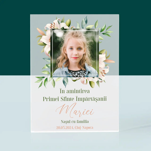 Fotografie Si Semnătură: Pentru Sărbătorirea Primei Împărtășiri - Bloc Acrilic