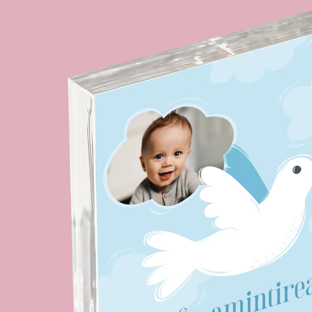 Fotografie Si Semnătură: În Amintirea Sfântului Botez Porumbei - Bloc Acrilic