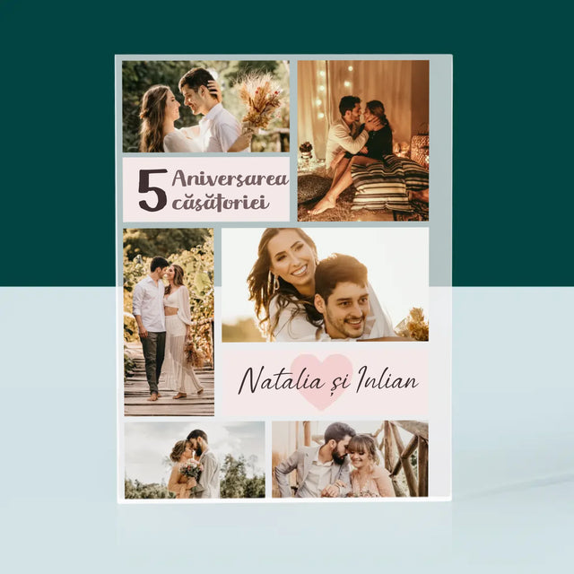 Colaj De Fotografii: A 5-A Aniversare A Nunții - Bloc Acrilic