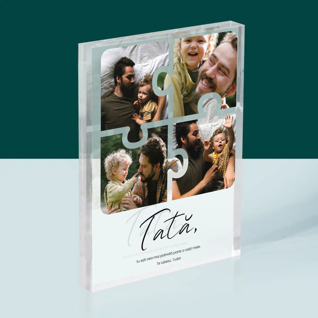 Colaj De Fotografii: Puzzle Fotografie Pentru Tata - Bloc Acrilic