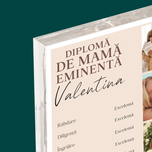 Colaj De Fotografii: Diplomă De Mamă Eminentă - Bloc Acrilic