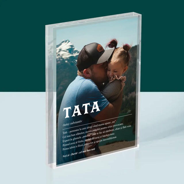Fotografie Si Semnătură: Definiția Tată - Bloc Acrilic