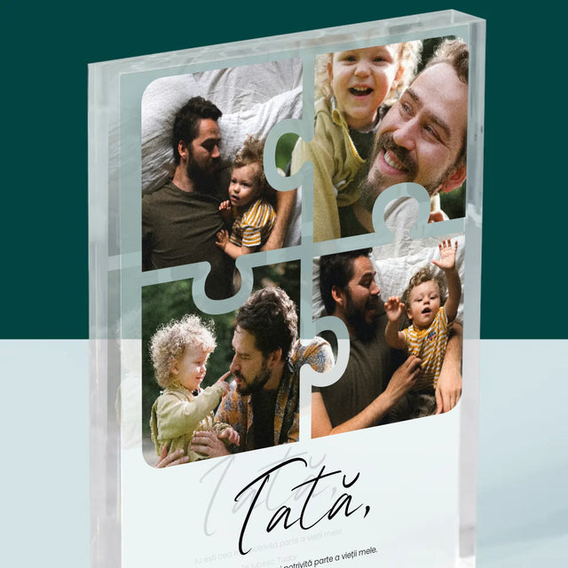 Colaj De Fotografii: Puzzle Fotografie Pentru Tata - Bloc Acrilic
