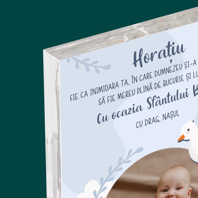 Fotografie Si Semnătură: Cu Ocazia Sfântului Botez, Vă Dorim - Bloc Acrilic