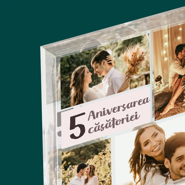 Colaj De Fotografii: A 5-A Aniversare A Nunții - Bloc Acrilic