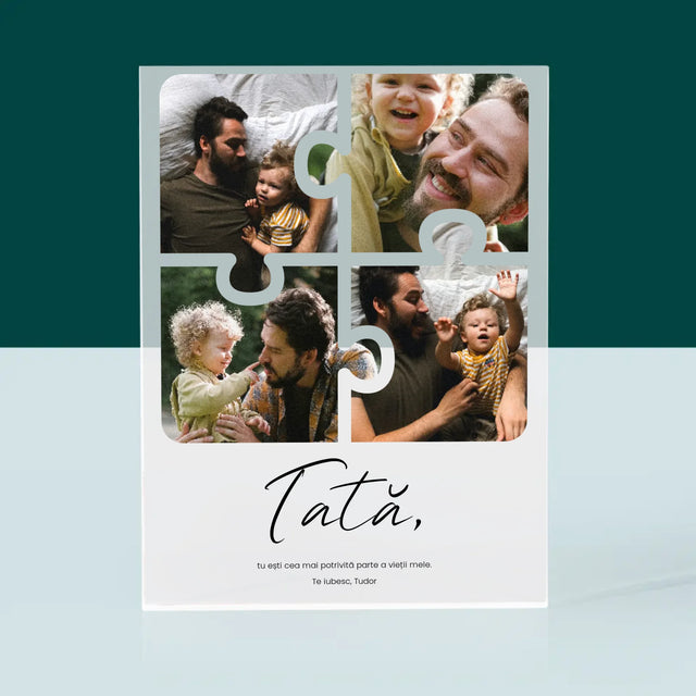 Colaj De Fotografii: Puzzle Fotografie Pentru Tata - Bloc Acrilic
