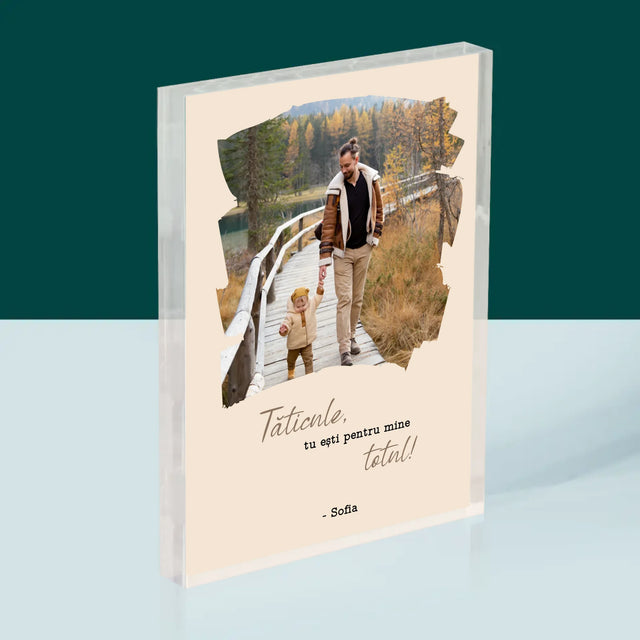 Fotografie Si Semnătură: Un Laur Pentru Tata - Bloc Acrilic