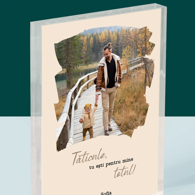 Fotografie Si Semnătură: Un Laur Pentru Tata - Bloc Acrilic