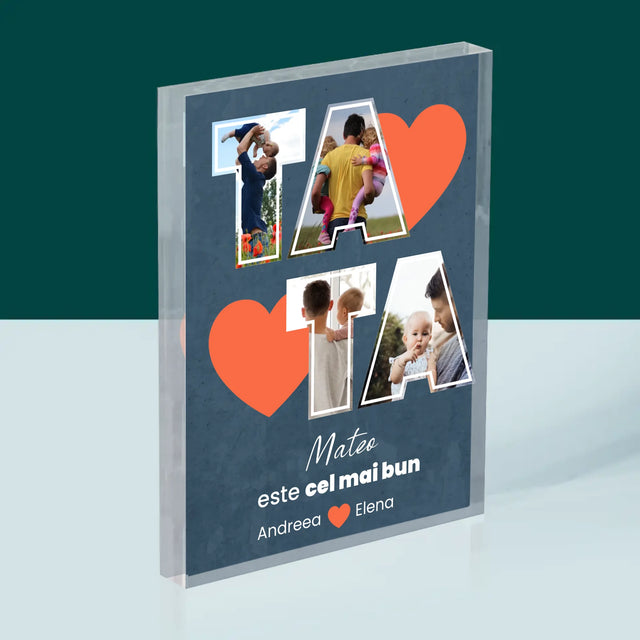 Colaj De Fotografii: Tata Este Cel Mai Bun - Bloc Acrilic