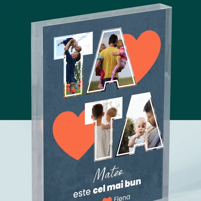 Colaj De Fotografii: Tata Este Cel Mai Bun - Bloc Acrilic