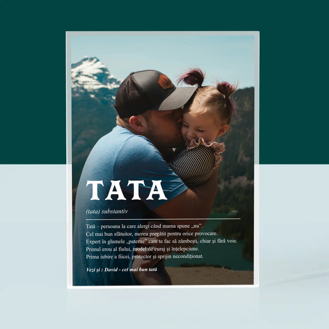 Fotografie Si Semnătură: Definiția Tată - Bloc Acrilic