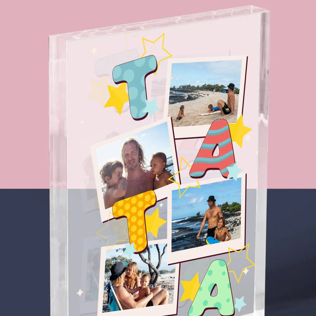 Colaj De Fotografii: Litere Tată - Bloc Acrilic