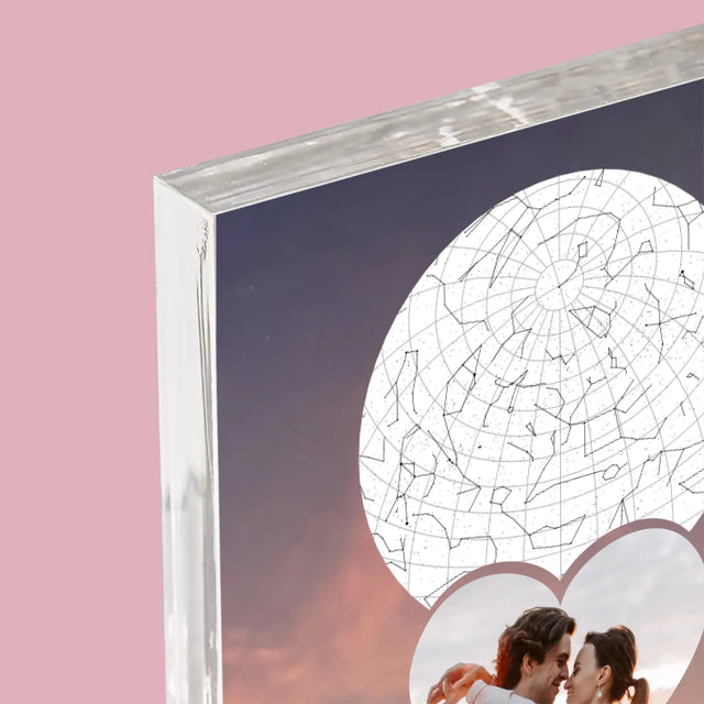 Harta Stelelor: Un Cuplu Îndrăgostit În Munți - Bloc Acrilic