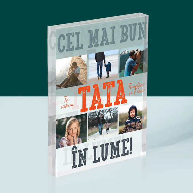 Colaj De Fotografii: Cel Mai Bun Tată Din Lume Fotografii - Bloc Acrilic