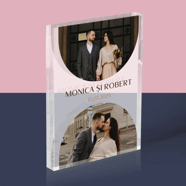 Colaj De Fotografii: Data Nunții - Bloc Acrilic