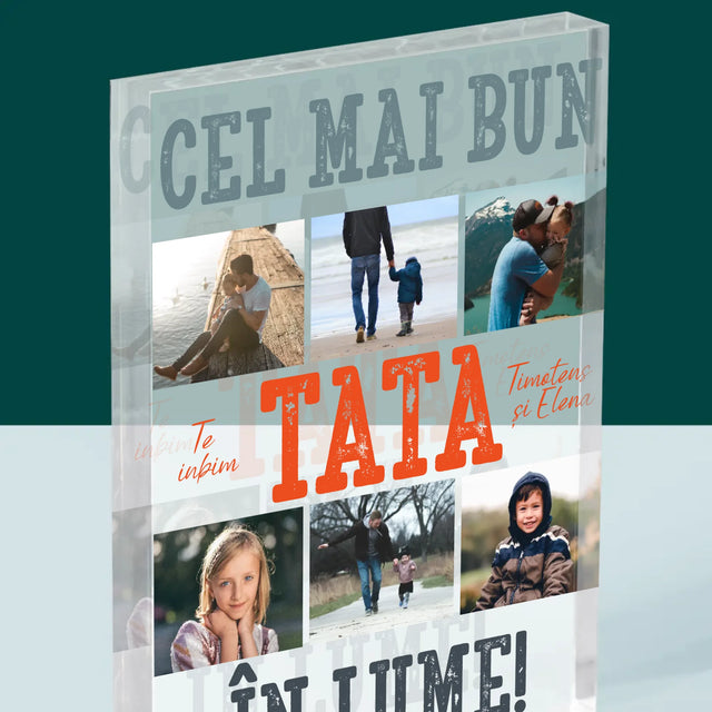 Colaj De Fotografii: Cel Mai Bun Tată Din Lume Fotografii - Bloc Acrilic