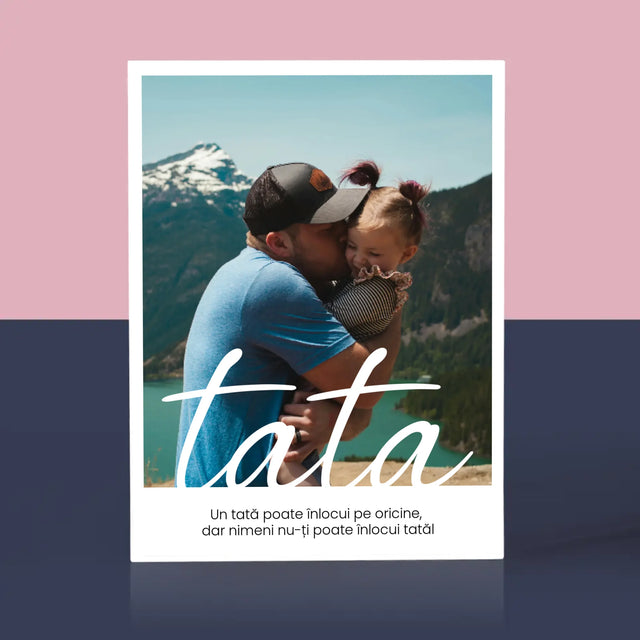 Fotografie și semnătură: Dedicație de neînlocuit pentru tată - Bloc acrilic cu imprimeu | RO