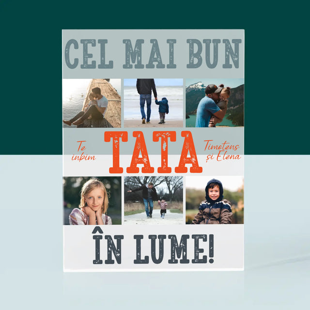 Colaj De Fotografii: Cel Mai Bun Tată Din Lume Fotografii - Bloc Acrilic