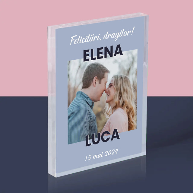 Fotografie Si Semnătură: Felicitări De Nuntă - Bloc Acrilic