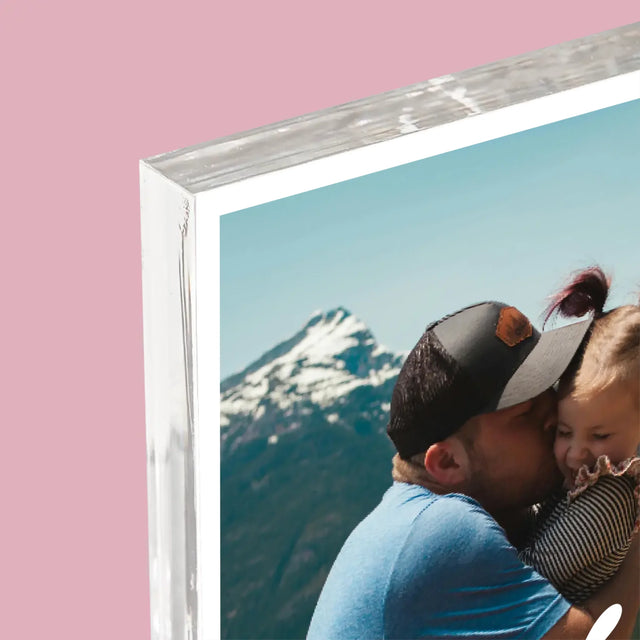 Fotografie și semnătură: Dedicație de neînlocuit pentru tată - Bloc acrilic cu imprimeu | RO