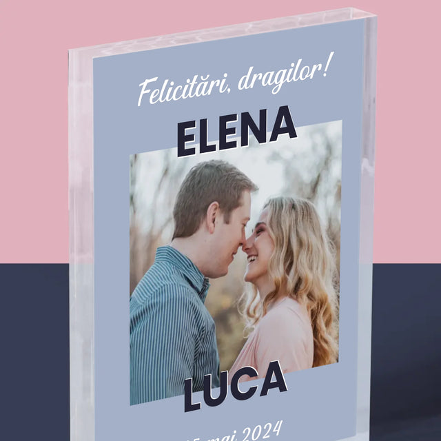 Fotografie Si Semnătură: Felicitări De Nuntă - Bloc Acrilic