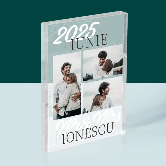 Colaj De Fotografii: Mr&Mrs Data - Bloc Acrilic