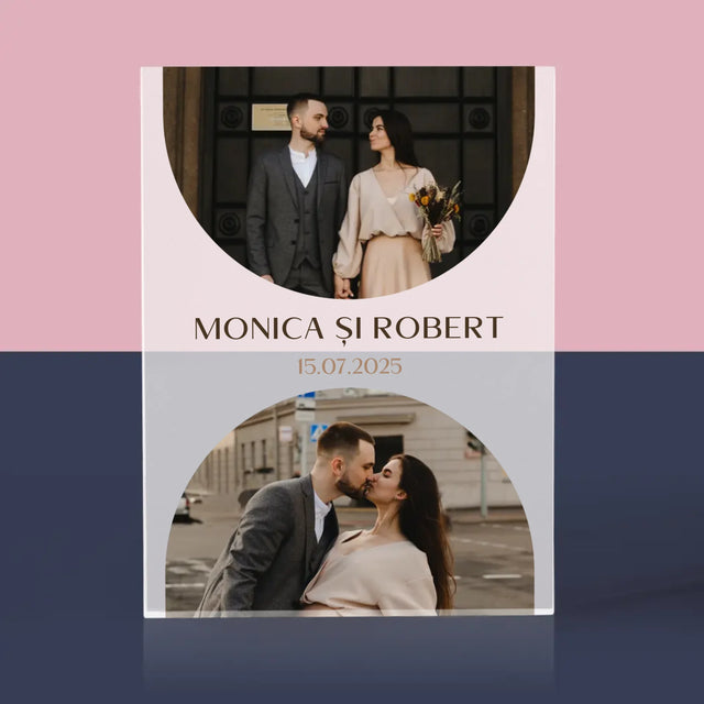 Colaj De Fotografii: Data Nunții - Bloc Acrilic