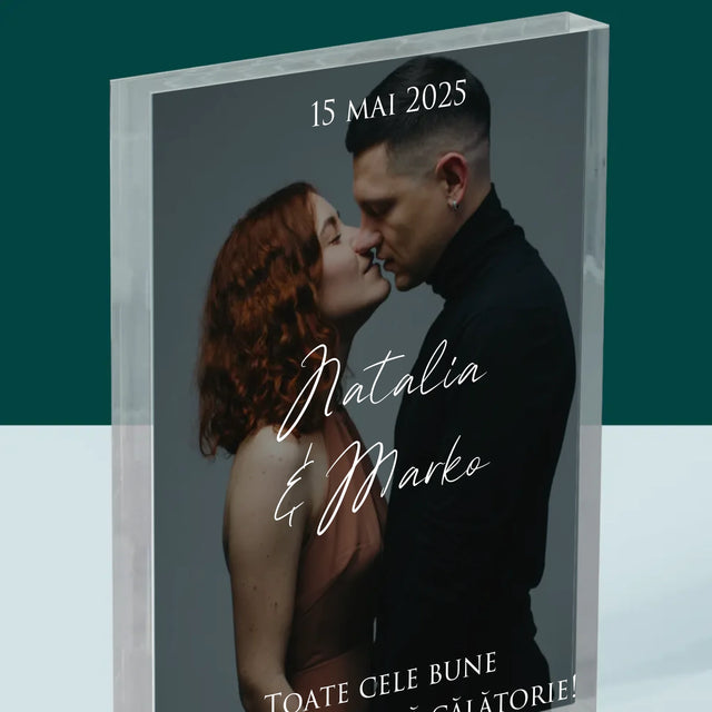 Fotografie Si Semnătură: Urări Fotografie De Nuntă - Bloc Acrilic
