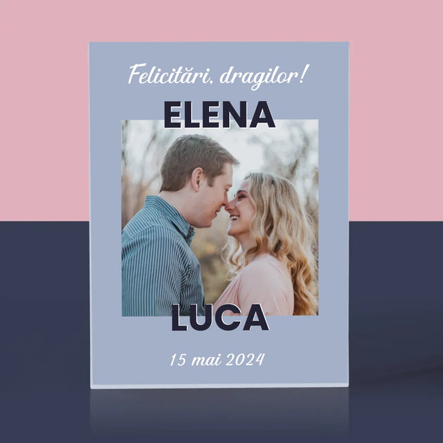 Fotografie Si Semnătură: Felicitări De Nuntă - Bloc Acrilic