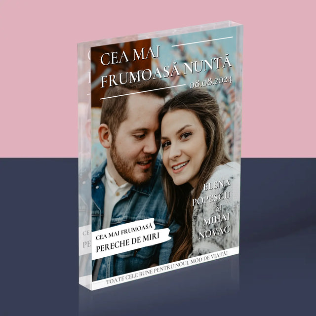 Copertă Derevistă: Cea Mai Frumoasă Nuntă - Bloc Acrilic