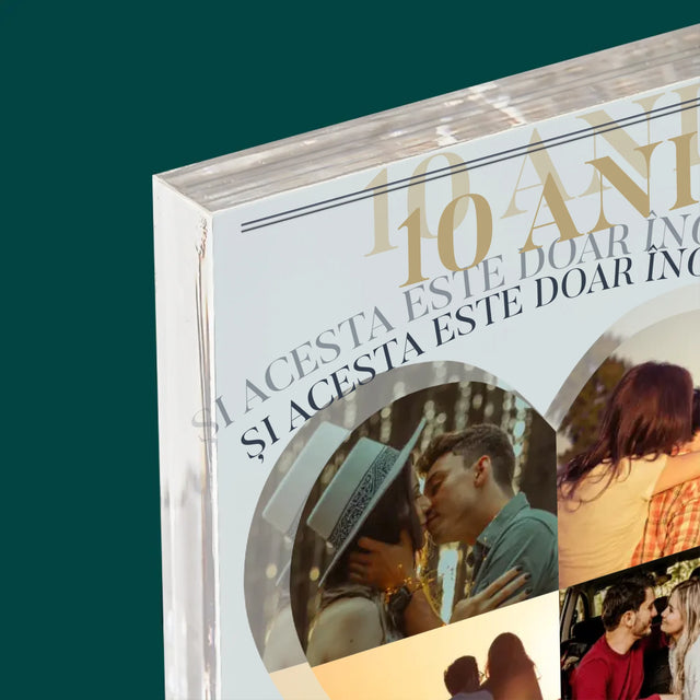 Formă Din Fotografii: Aniversare Inimă - Bloc Acrilic