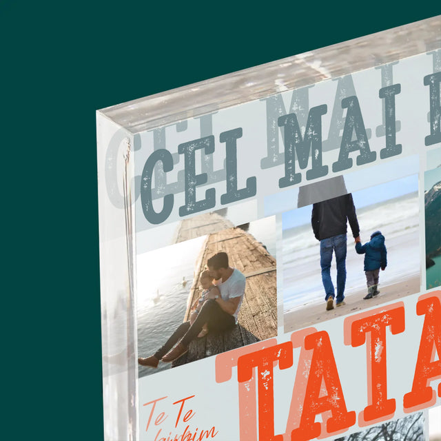 Colaj De Fotografii: Cel Mai Bun Tată Din Lume Fotografii - Bloc Acrilic