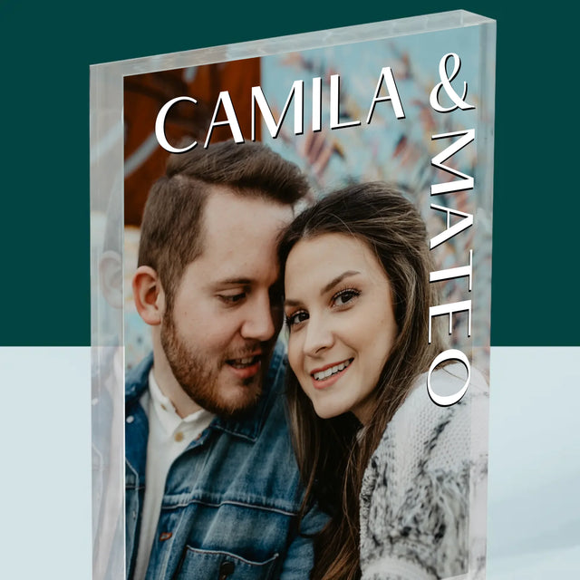 Fotografie Si Semnătură: Nume Nuntă - Bloc Acrilic