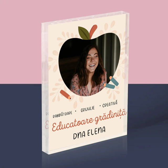 Fotografie Si Semnătură: Educatoare Grădiniță - Bloc Acrilic
