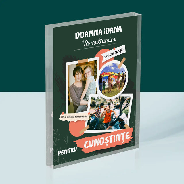 Colaj De Fotografii: Vă Mulțumim Pentru Cunoștințele Dumneavoastră - Bloc Acrilic