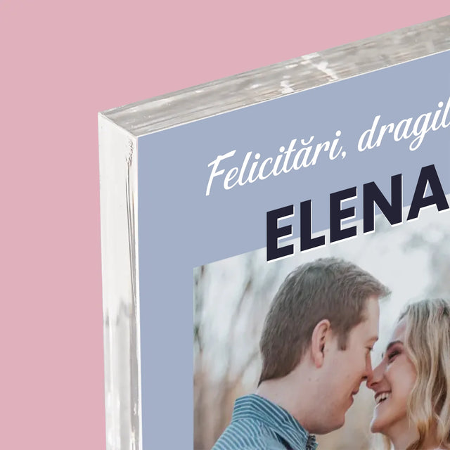 Fotografie Si Semnătură: Felicitări De Nuntă - Bloc Acrilic