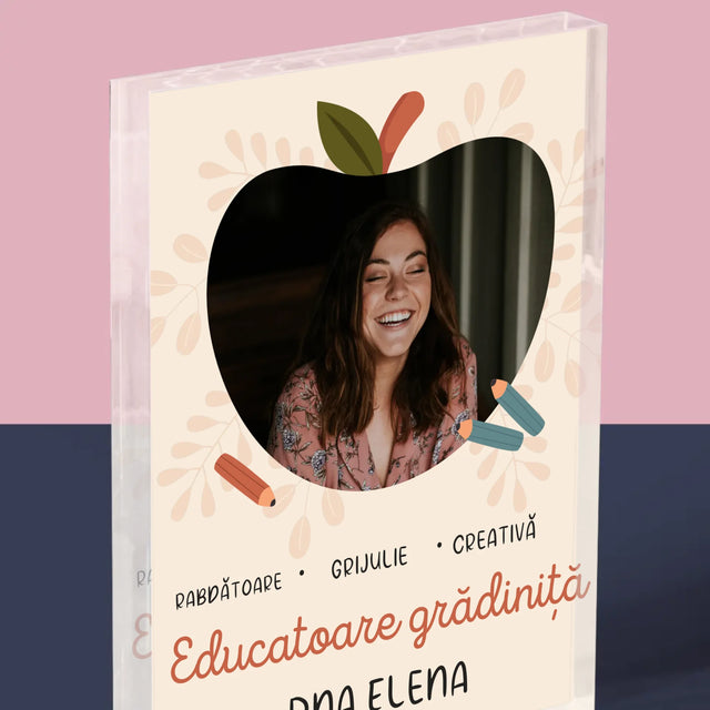 Fotografie Si Semnătură: Educatoare Grădiniță - Bloc Acrilic