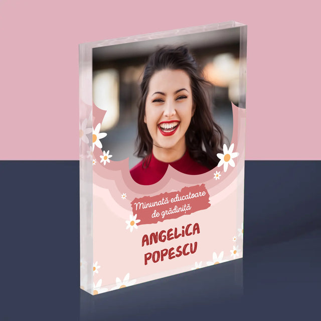 Fotografie Si Semnătură: Minunată Educatoare De Grădiniță - Bloc Acrilic
