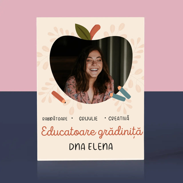 Fotografie Si Semnătură: Educatoare Grădiniță - Bloc Acrilic