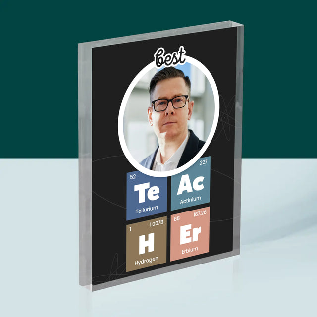 Fotografie Si Semnătură: Teacher Elemente Chimice - Bloc Acrilic