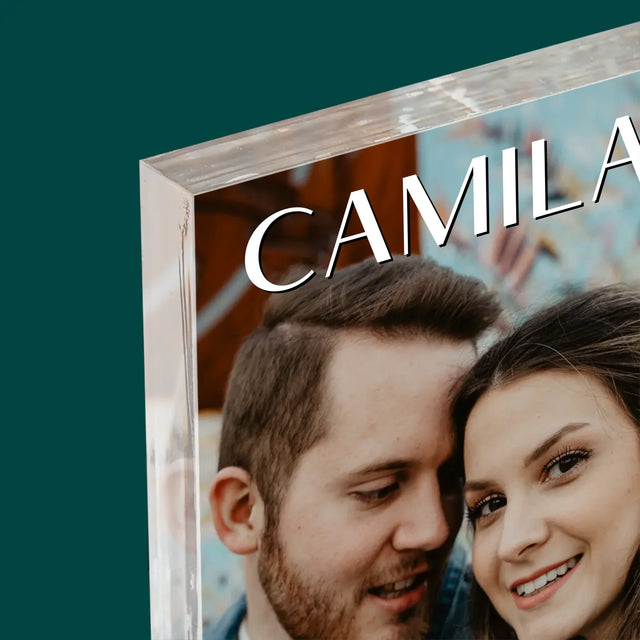 Fotografie Si Semnătură: Nume Nuntă - Bloc Acrilic